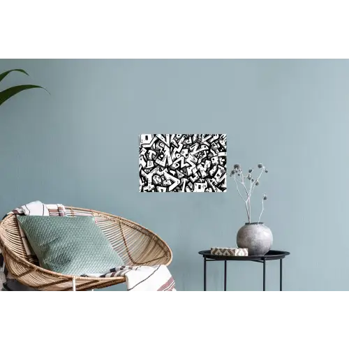 Vormen - Letters - Graffiti - Zwart Muursticker klein -plant