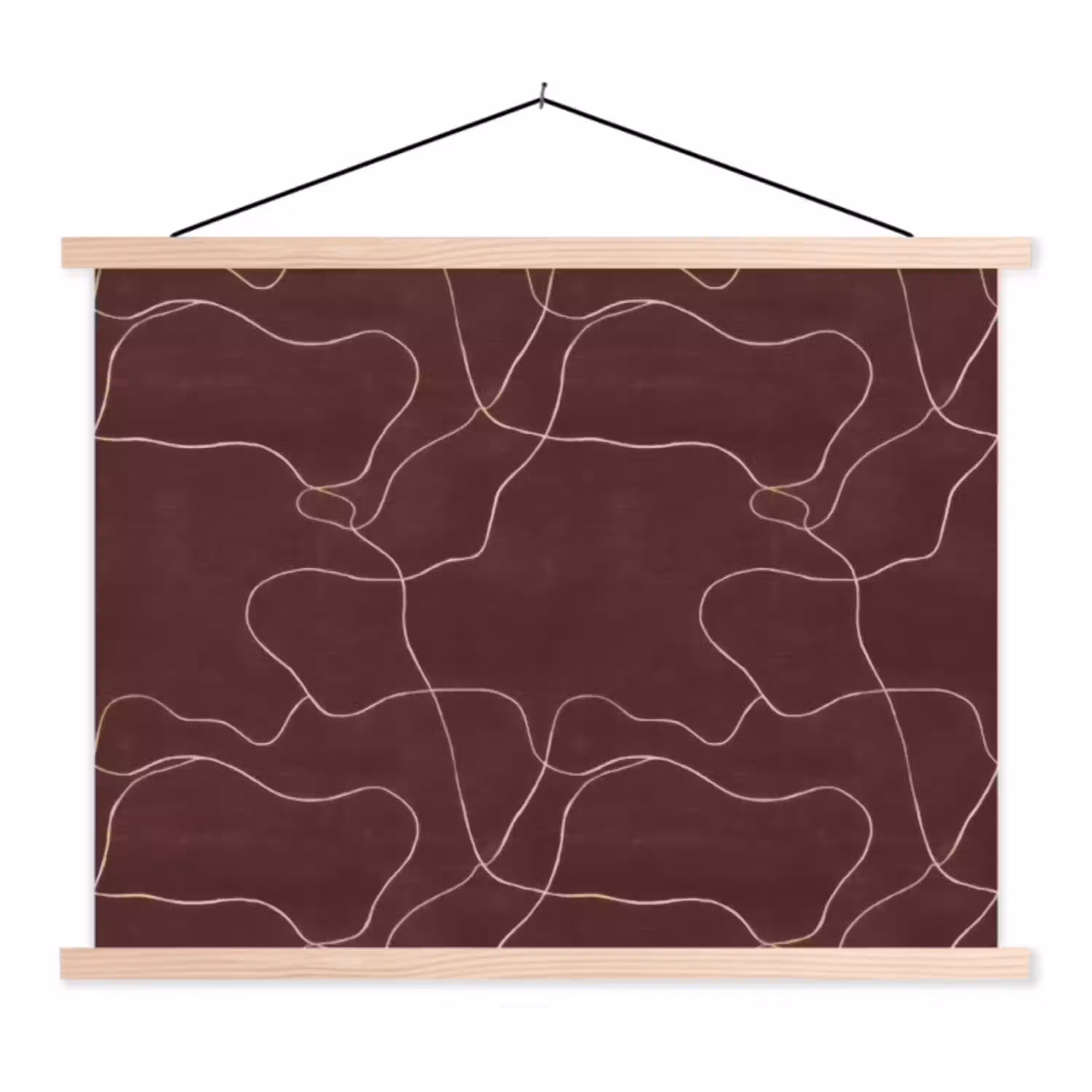 Abstract - Modern - Bruin textielposter latten blank klein 122 -3d