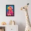 Bloemenkrans - Hagedis - Kimono - Paars fotolijst zwart zonder passe partout klein -usfeer4_kinderkamer