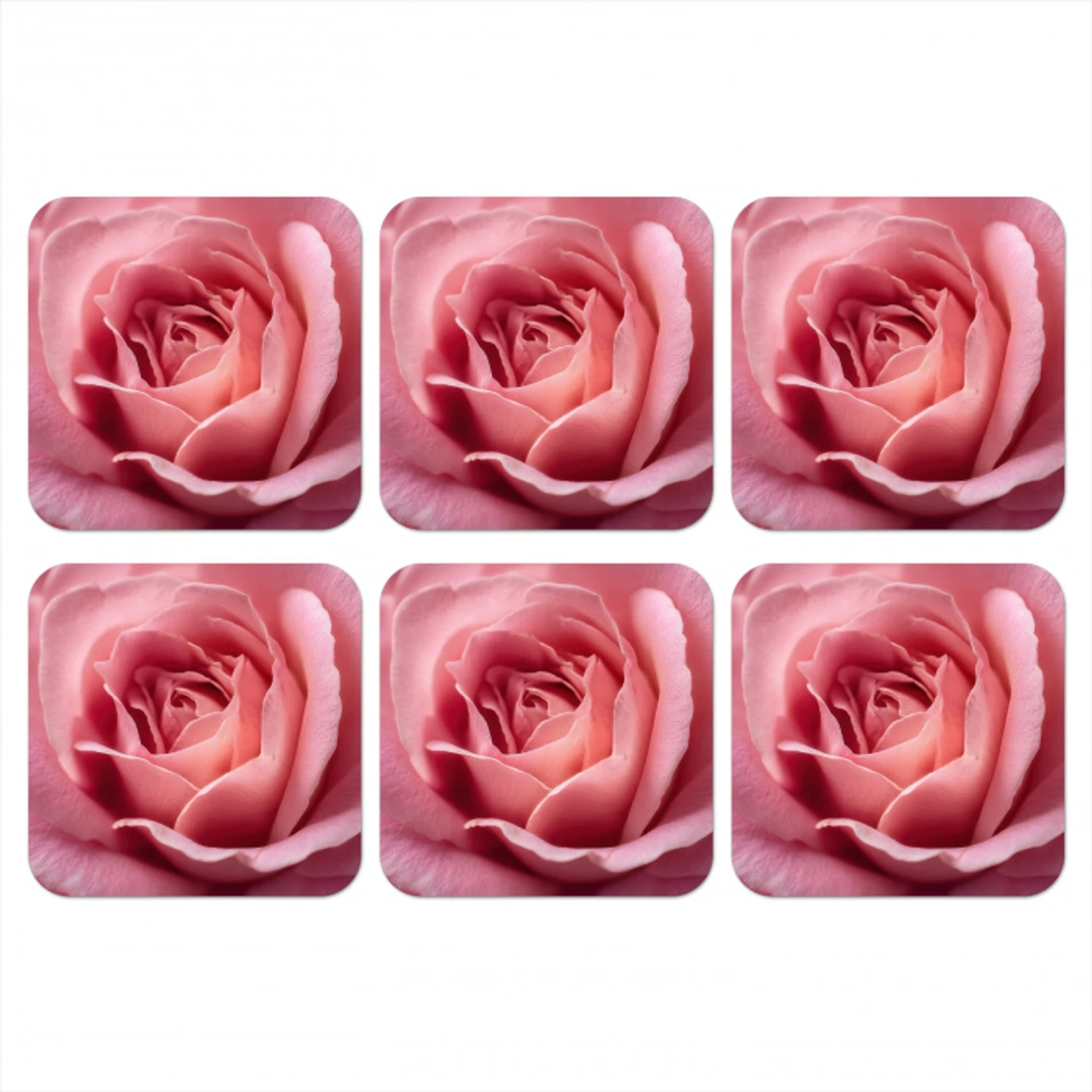 Roze - Roos - Romantisch onderzetter kurk middel -3d