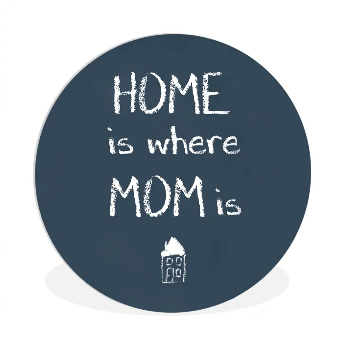 Quotes - Home is where mom is - Spreuken - Moeder Wandcirkel kunststof plaat 5mm dik klein -3d
