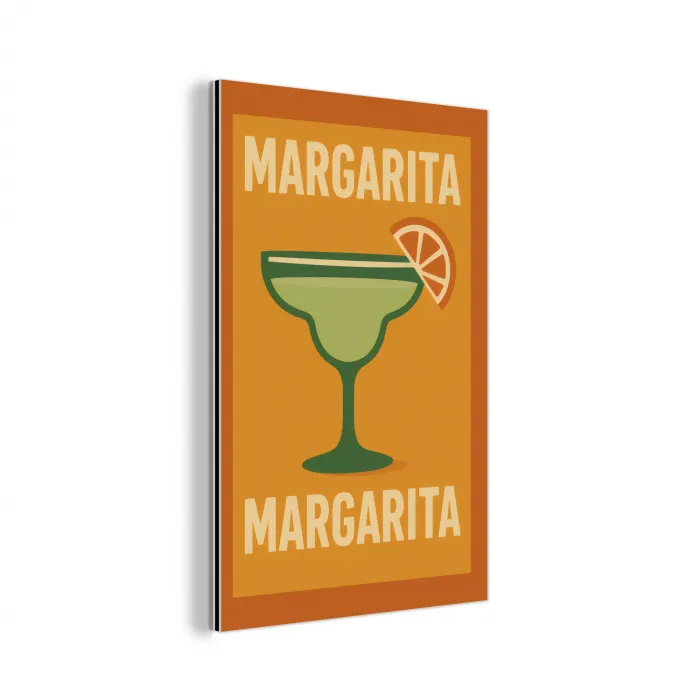 Illustratie - Margarita - Sinaasappelschijf - Oranje aluminium wit klein -3d