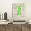 YOLO - Groen - Neon - Slangenprnt aluminium wit klein -sfeer1