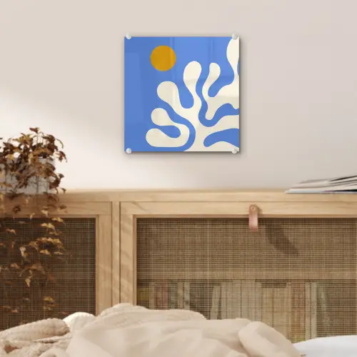 Minimalistisch - Organisch patroon - Blauw plexiglas 5mm klein -sfeer4