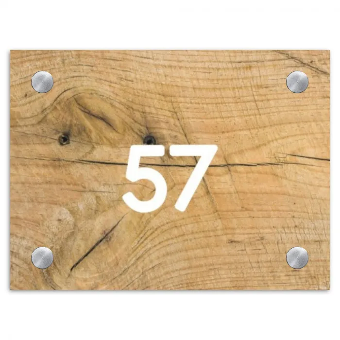 Hout - Traditioneel Naambord Rechthoek middel -3d
