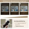 Boom - Blauw - Goud - Abstract Light Box met batterij (Wandlamp) middel -USP_dimbaarNL