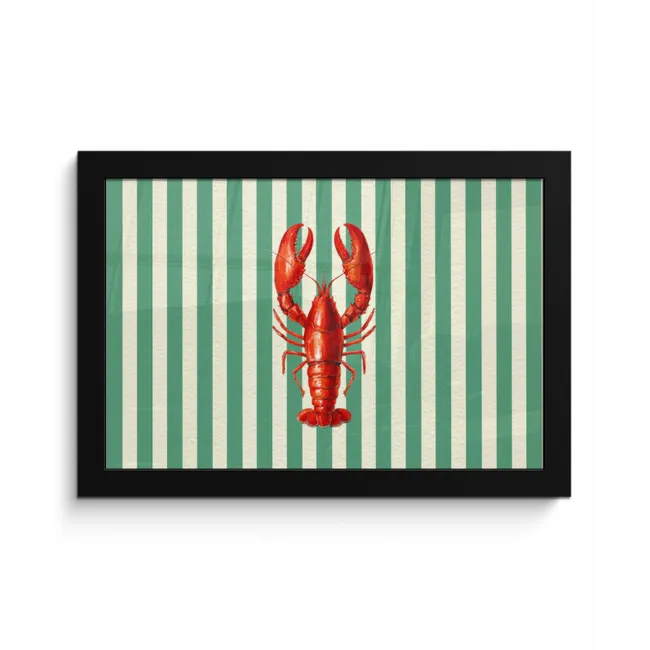 Kreeft - Strepen - Realistisch - Zomers fotolijst zwart zonder passe partout klein -3d