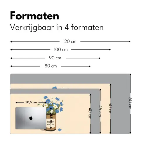 Coffee - Blik - Minimalistisch - Bloemen Muismat XXL klein -sfeer5