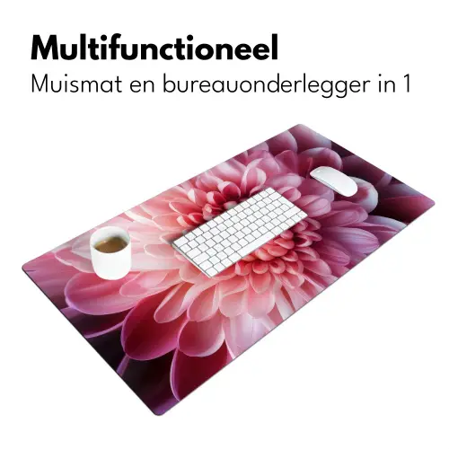 Dahlia - Bloem - Close up - Roze Muismat XXL klein -sfeer4