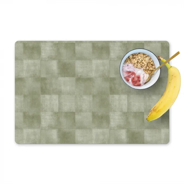 Vlakken - Rustiek - Groen Placemat vinyl groot 368 -zzzproduct_Kitchenyeah-website