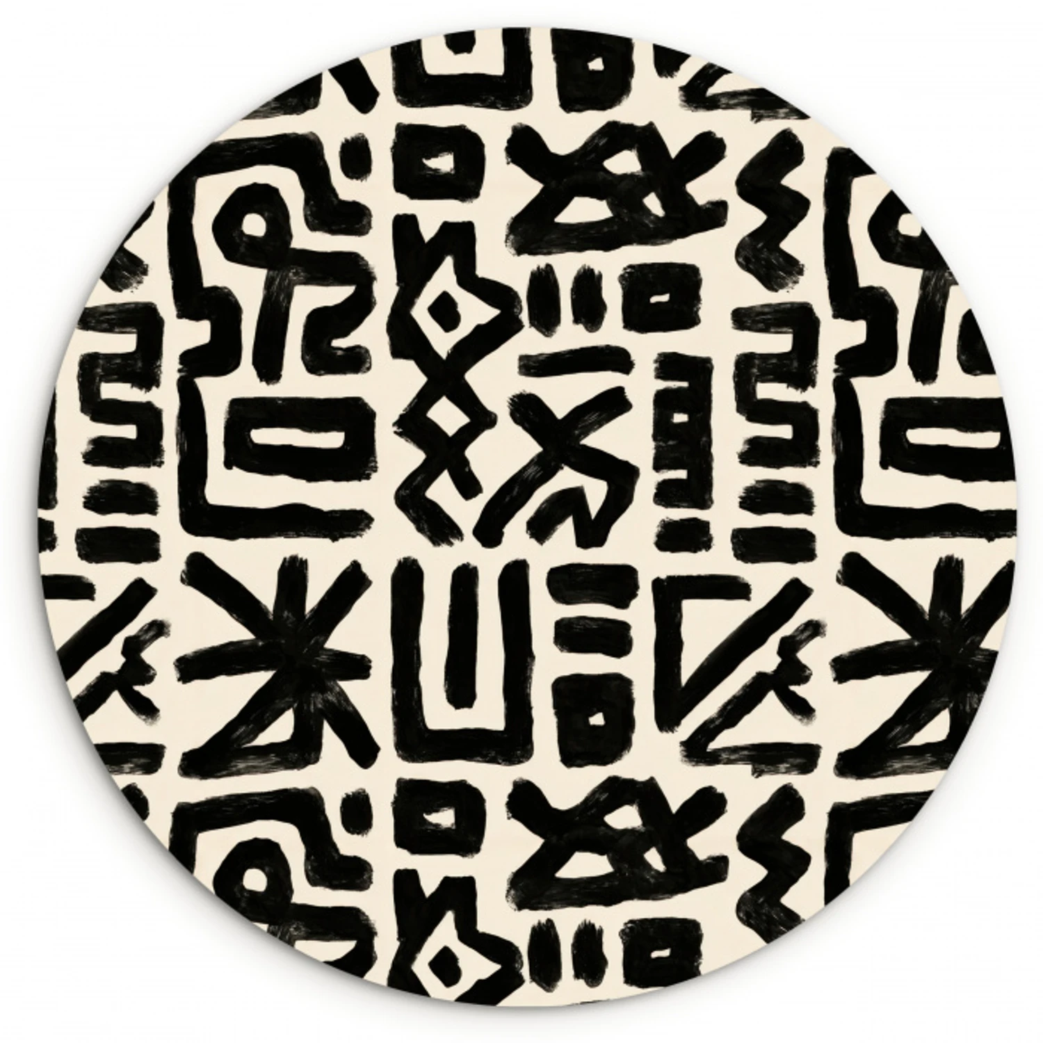 Geometrisch - Figuren - Zwart Wandcirkel kunststof plaat 5mm dik klein 188 -3d