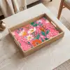 Roze - Bloemen - Wit - Oranje Dienblad Rechthoek middel -sfeer1