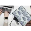 Huizen - Bomen - Water - Vogels - Blauw laptophoes neopreen klein 279 -bureau