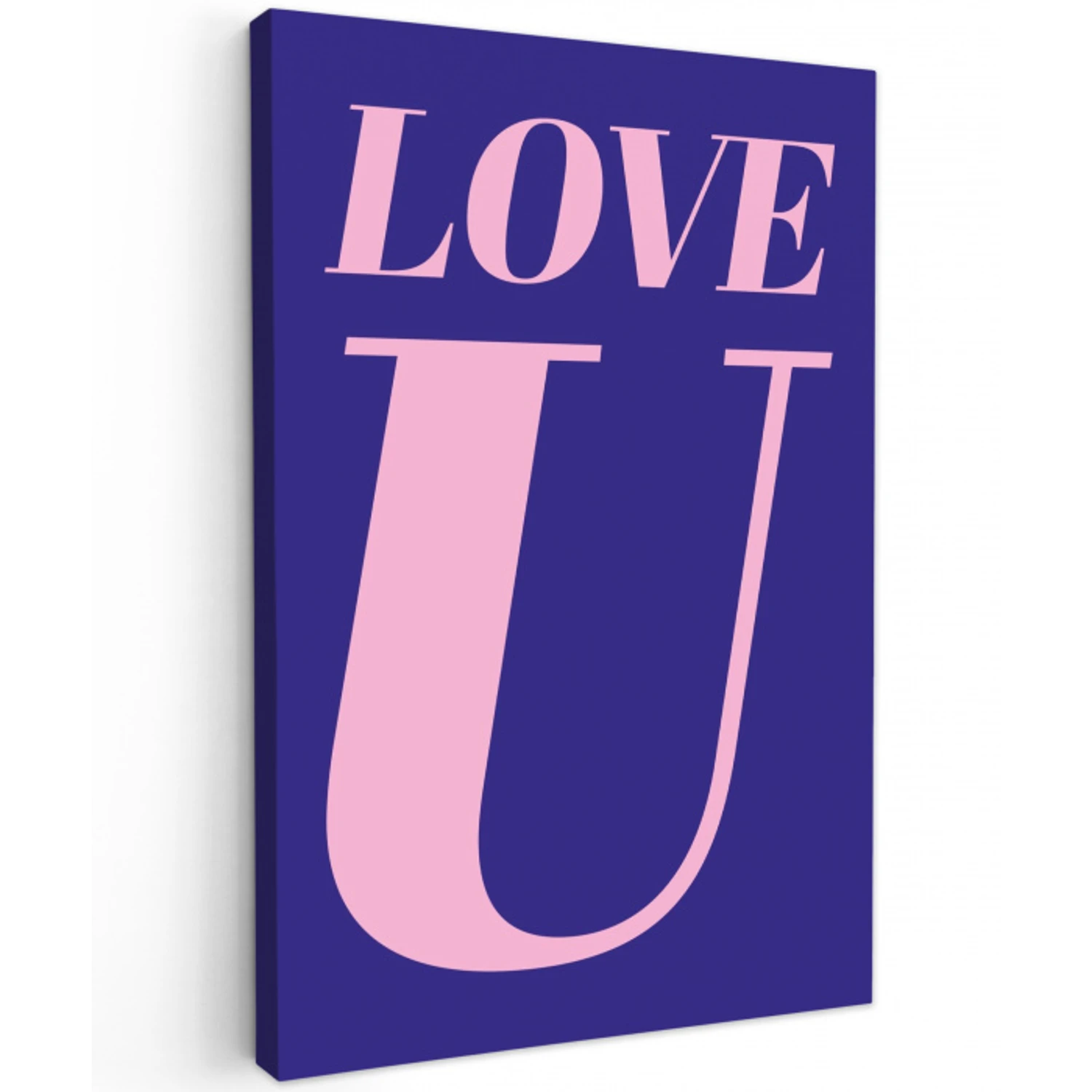 Love - Blauw - Valentijn Tuinposter op houten frame 2 cm dik klein -3d