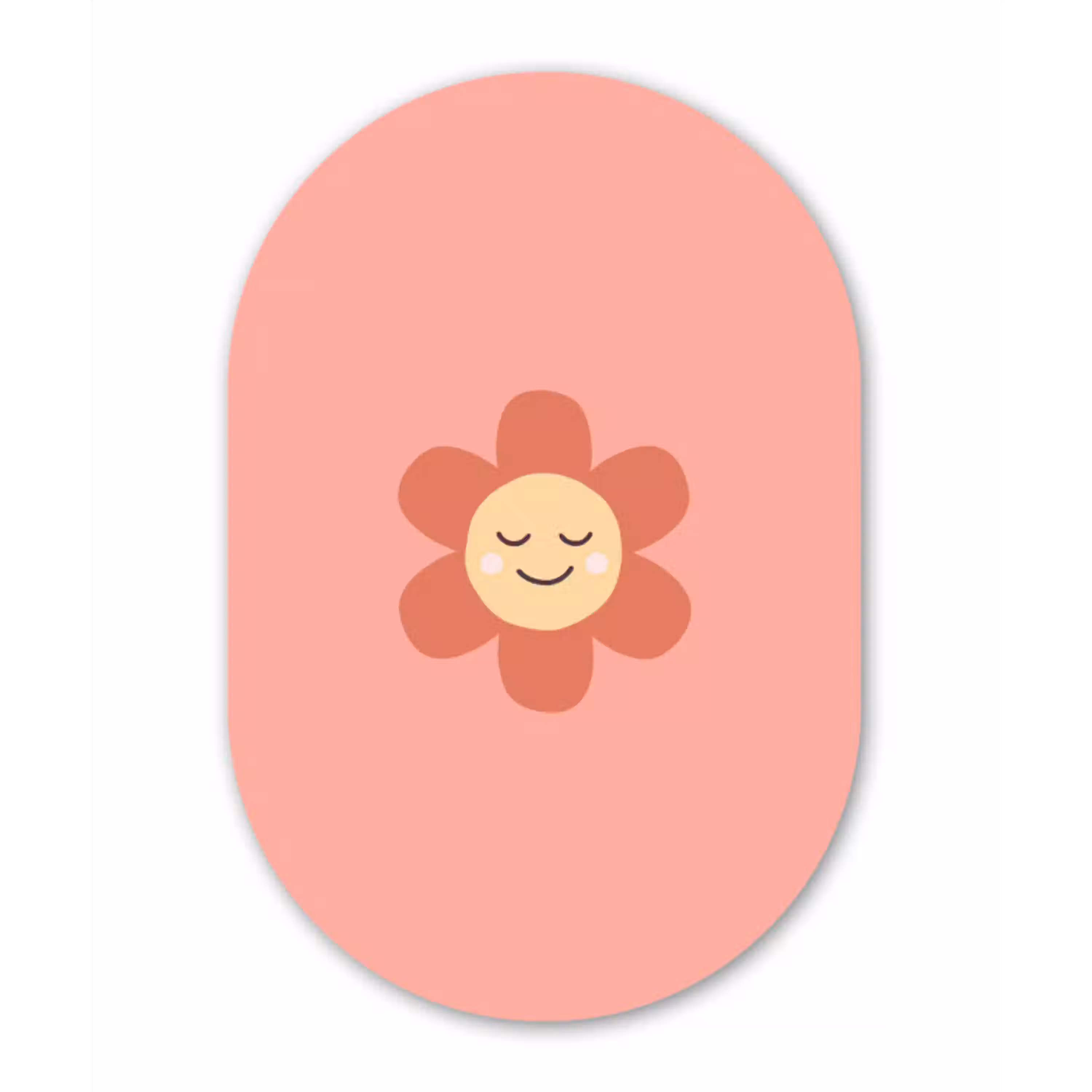 Bloemen - Tekenfilm - Kind - Roze Wandcirkel Ovaal Aluminium middel -3d