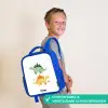 Dinos - Dieren - Groen - Oranje Kinderrugzak - Blauw middel -sfeer3_NL