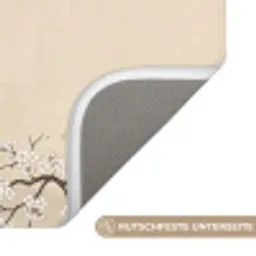 Kraanvogels - Bloesem - Beige Badmat klein -USP_AntislipDE