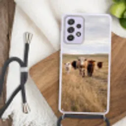 Runderen - Kudde - Landschap - Weide - Rustig Hoesje Samsung Galaxy A52 5G met koord klein -sfeer4