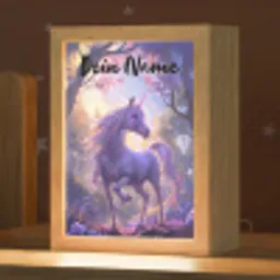 Eenhoorn - Paars - Sprookje - Fantasy dier Light Box met kabel (Kinderlampje) klein -zzz_3d_website