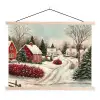 Kerstsfeer - Landelijk - Rood textielposter latten blank klein -3d