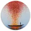 Wolk - Confetti - Boot - Wateroppervlakte Wandcirkel kunststof plaat 5mm dik klein -3d