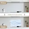 Marmer - Golf - Blauw - Patronen - Marmerlook - Pastel keuken achterwand spatscherm klein -voor_na_IT