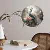 Pauw - Pauwenveren - Vogel - Jungle - Bloemen Wandcirkel behangsticker klein -sfeer3