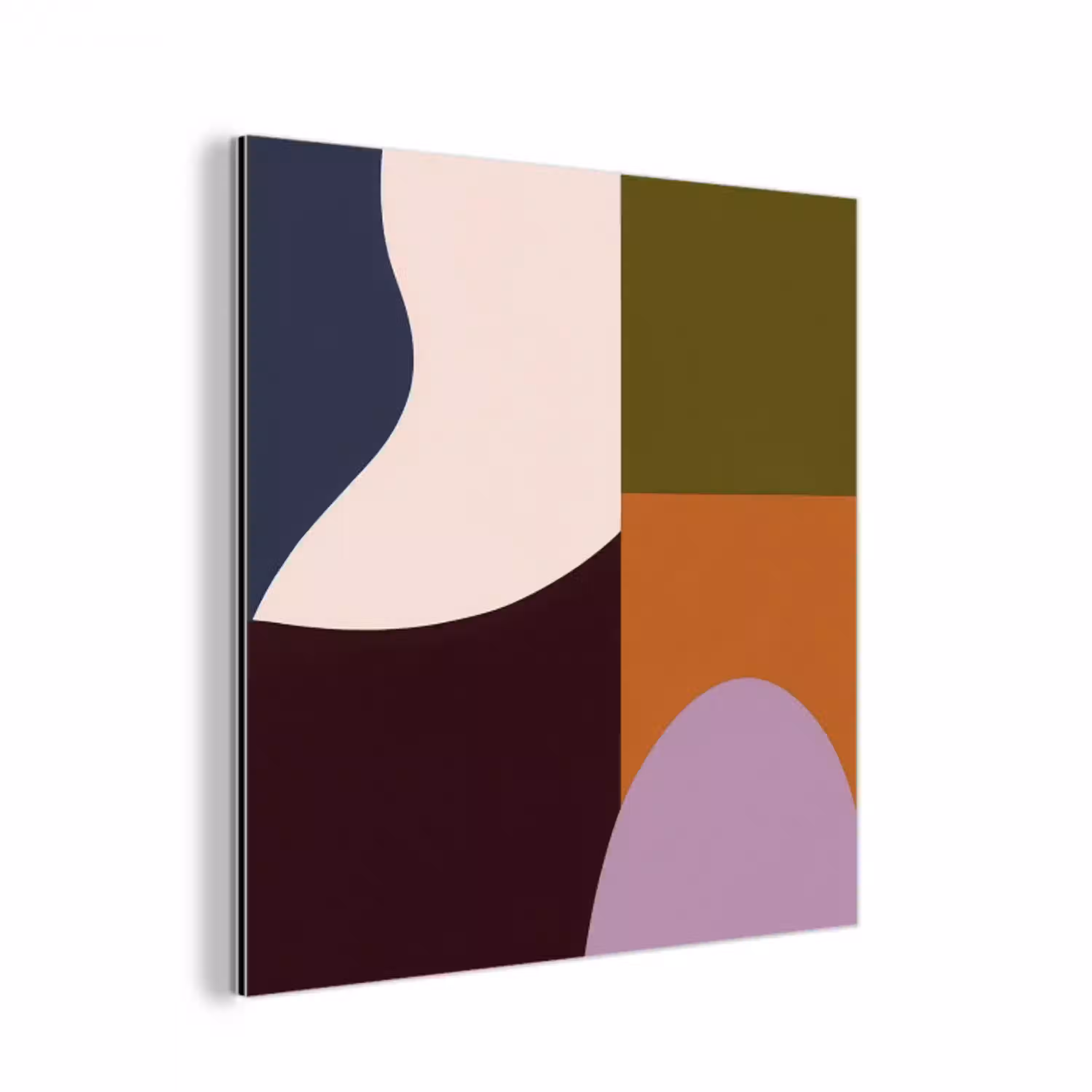 Vormen - Abstract - Kleuren - Vierkant aluminium wit klein -3d