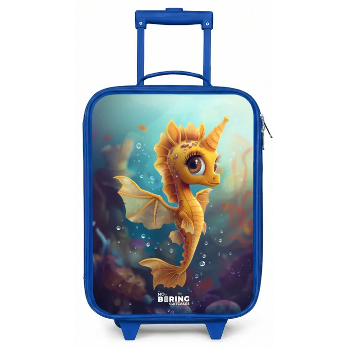 Oranje zeepaardje in het water Kinderkoffer - Blauw klein -zz3dotto