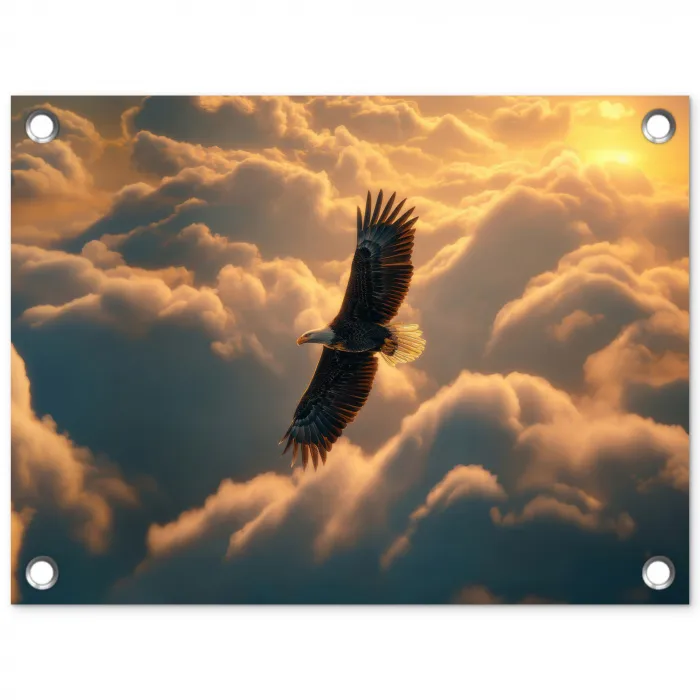 Adelaar - Wolken - Zon tuinposter los doek klein -3d