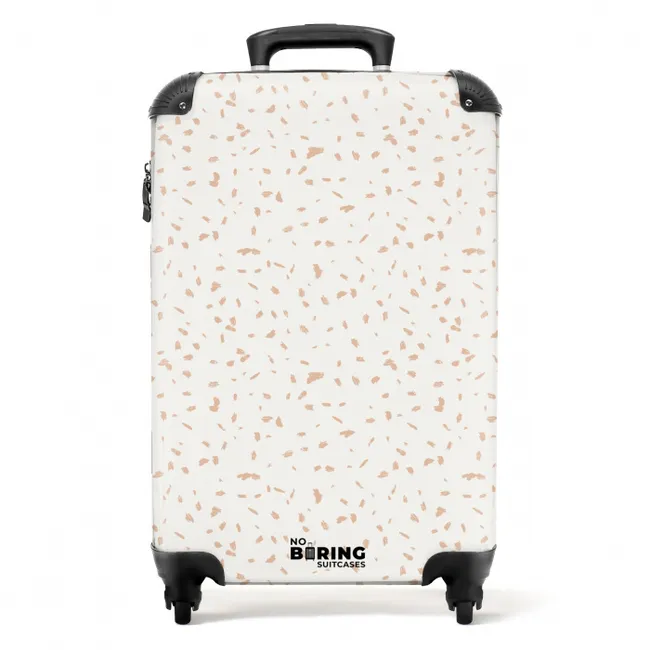 Terracottaspetters op crèmekleur NBS - Handbagage koffer - Volwassenen Unisex middel -productfoto_recht
