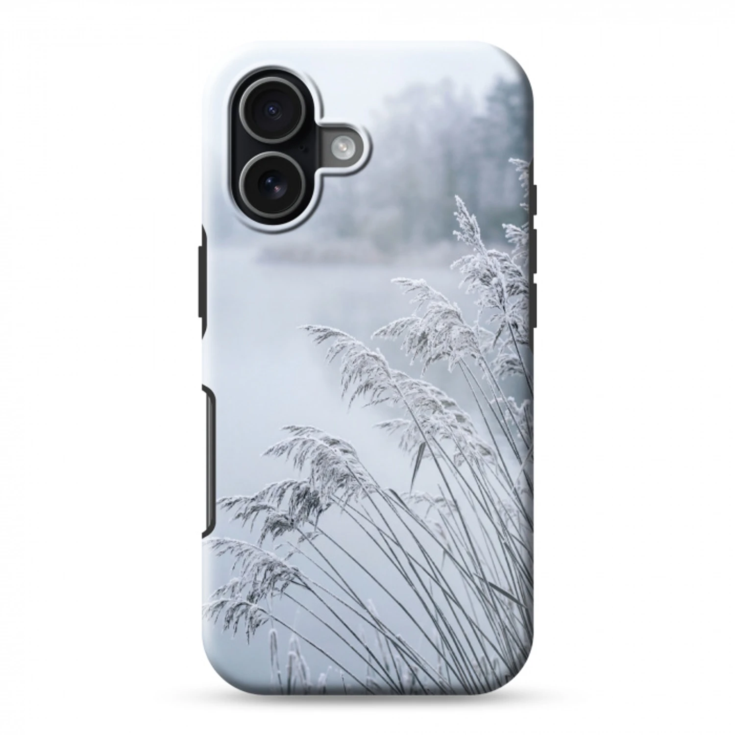 Riet - Bevroren - Winter - Natuur Toughcase MagSafe Apple iPhone 17 klein -3d