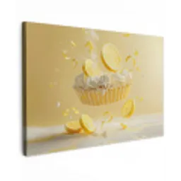 Citroen - Taart - Eten - Geel Tuinposter op houten frame 2 cm dik klein -3d