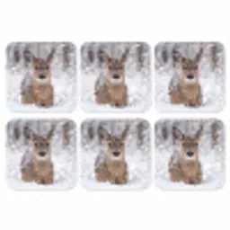 Hert - Sneeuw - Bos - Dieren - Vertederend onderzetter kurk middel -3d