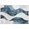 Lijnen - Golven - Abstract - Blauw poster papier klein -3d