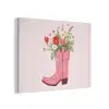 Cowboylaarzen - Roze - Boeket - Bloemen PET vilt klein -3d