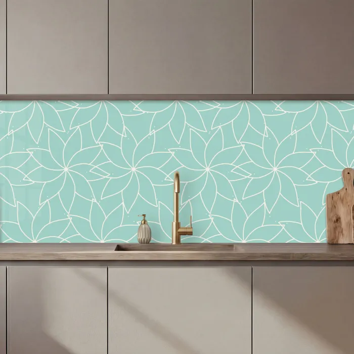 Blauw - Mandala - Design keuken achterwand 2 middel 871 zz_3dshopping