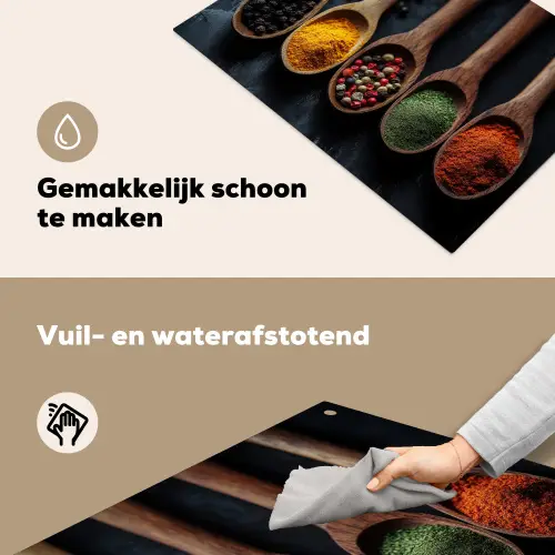 Houten - Lepels - Specerijen - Kruiden Inductie beschemer met haakjes klein -ky-schoon-nl