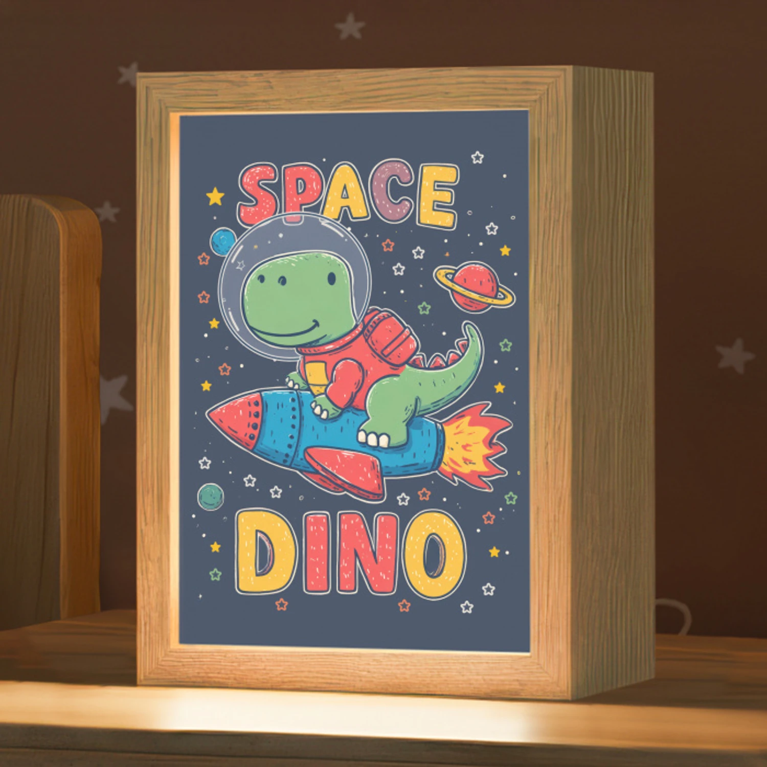 Dino - Raket - Kleurrijk Light Box met kabel klein -zzz_3d_website