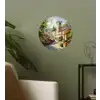 Dorp - Zon - Kraampjes - Huizen Wandcirkel behangsticker klein -sfeer2