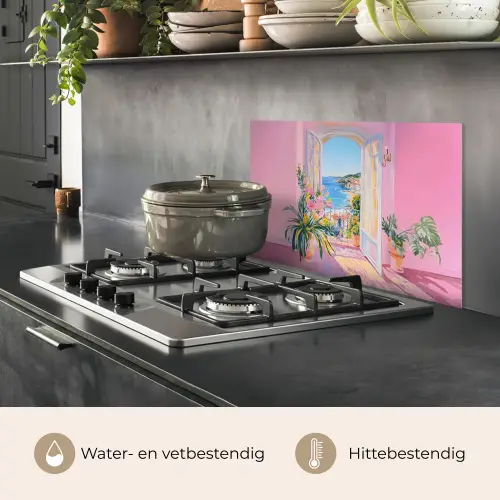 Roze - Buiten - Verf keuken achterwand spatscherm klein -usp_NL