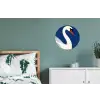 Zwaan - Wit - Snavel - Illustratie Wandcirkel aluminium klein -slaapkamer