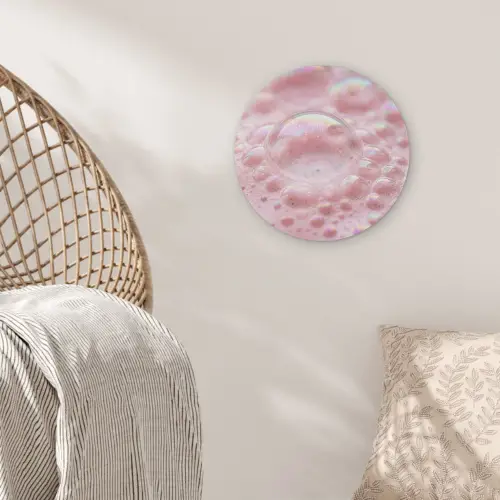 Schuim - Structuur - Roze Akoestische PET Vilt - Rond klein -sfeer4