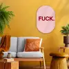 Statement - Krachtig - Roze Wandcirkel Ovaal Forex klein -sfeer4