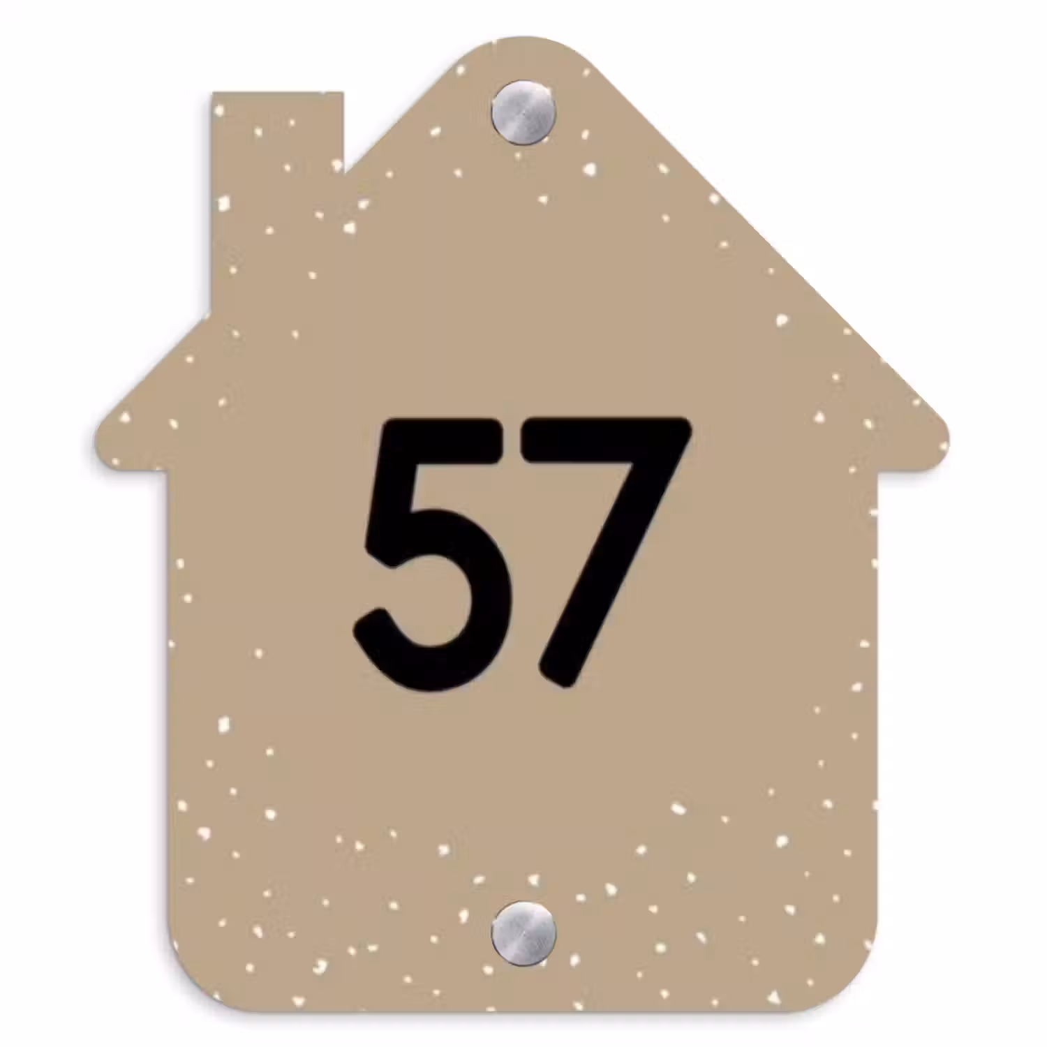 Namensschild Haustür Häuschen - Beige mit Polka Dots - Traditionell