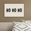Kerstmis - Ho ho ho - Spreuken - Beige - Kerstman canvas 2cm klein -sfeer3