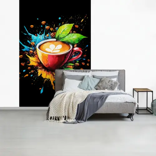 Koffie - Graffiti - Drinken - Abstract fotobehang vinyl groot -slaapkamer