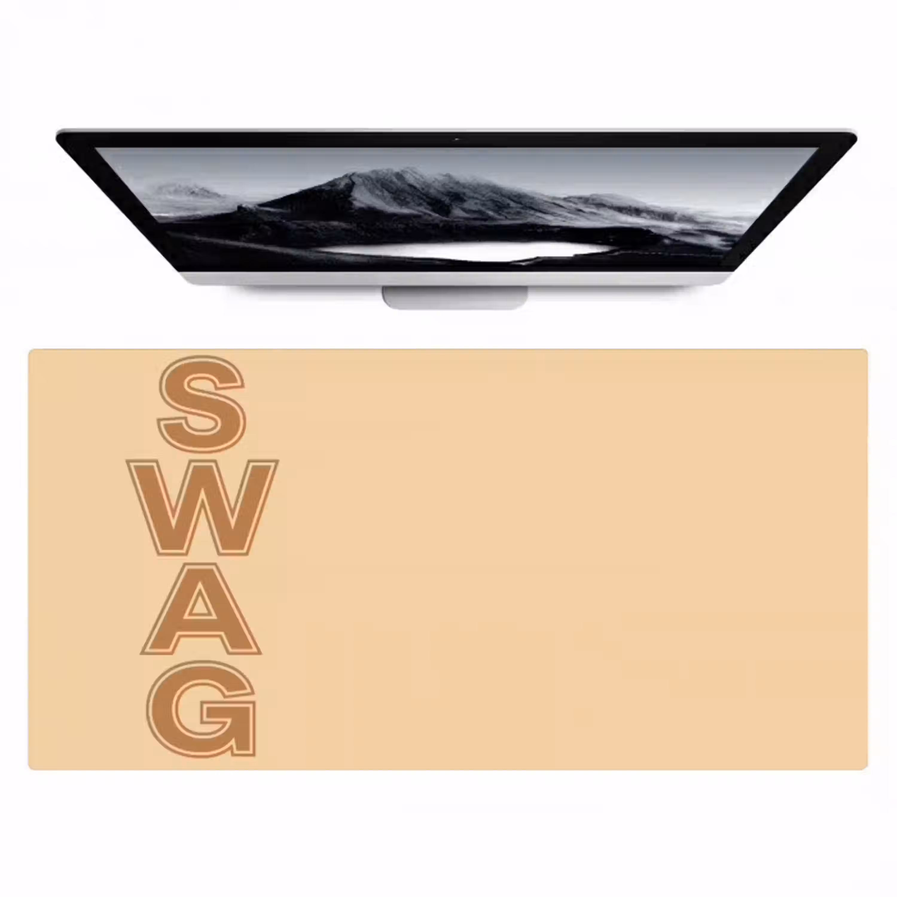 Swag - Bruin - Beige Muismat XXL klein -zzz3d