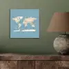 Wereldkaart - Oceaan - Realistisch - Blauw aluminium wit klein -sfeer2