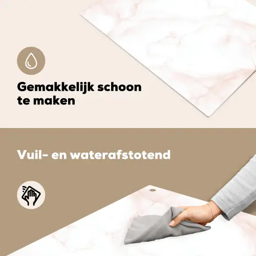 Zalmroze - Marmer - Aders Inductie beschemer met haakjes klein 777 -ky-schoon-nl